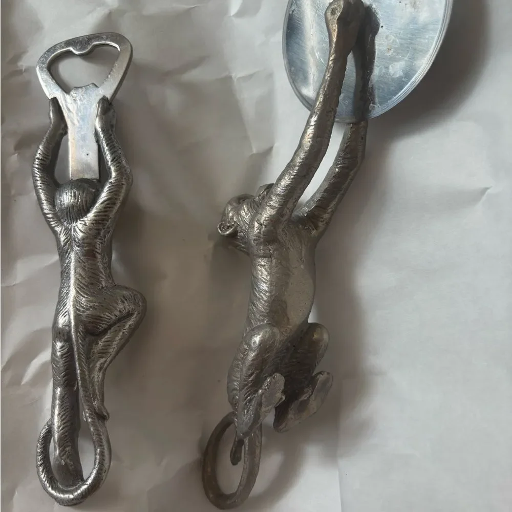Neiman Marcus Arthur Court Monkey Pizza Cutter Bottle Opener retired kitchen